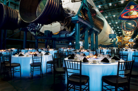 Guests at the ShareSpace Foundation launch gala will dine under the Saturn V rocket at NASA's Kennedy Space Center in Florida.