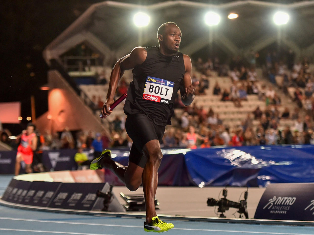 The Jamaican in action during the Nitro Athletics event in Melbourne: Getty