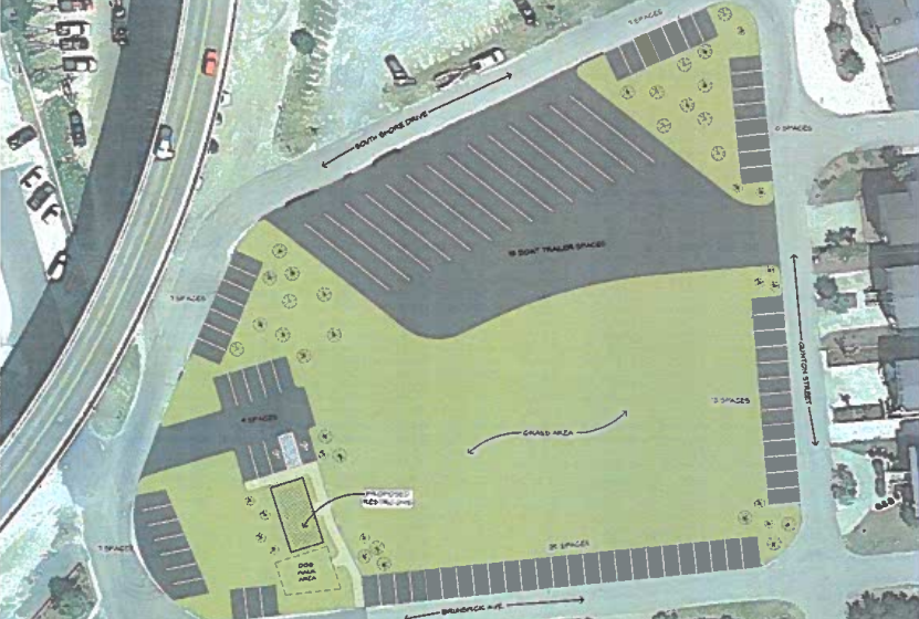 Renderings show plans to transform a 1.5-acre lot on Holden Beach into a public paid parking lot.