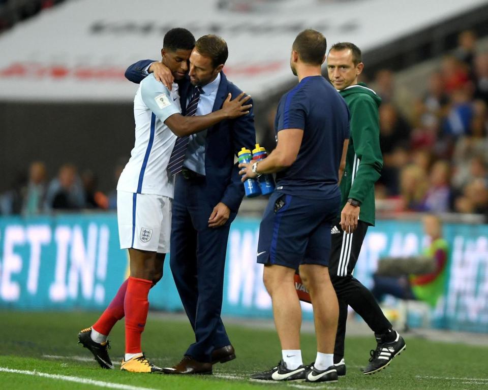 Southgate knows Rashford has benefitted from playing in front of 70,000 fans (Getty)