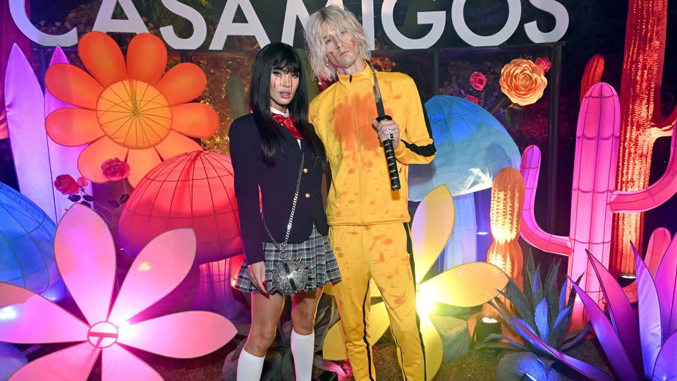 Megan Fox as Gogo Yubari and Machine Gun Kelly as The Bride from "Kill Bill: Volume 1." - Michael Kovac/Getty Images