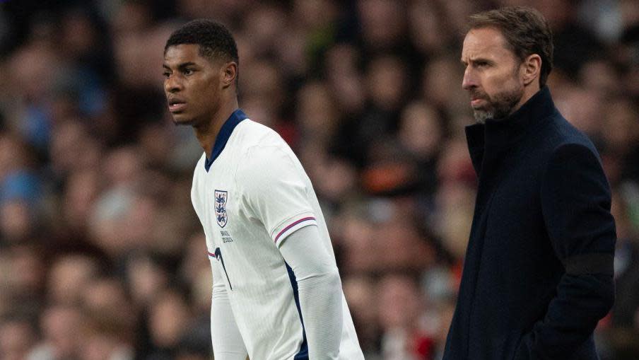 Marcus Rashford and Gareth Southgate