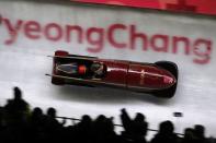Bobsleigh - Pyeongchang 2018 Winter Olympics - Women's Competition - Olympic Sliding Centre - Pyeongchang, South Korea - February 20, 2018 - An Vannieuwenhuyse and Sophie Vercruyssen of Belgium in action. REUTERS/Arnd Wiegmann