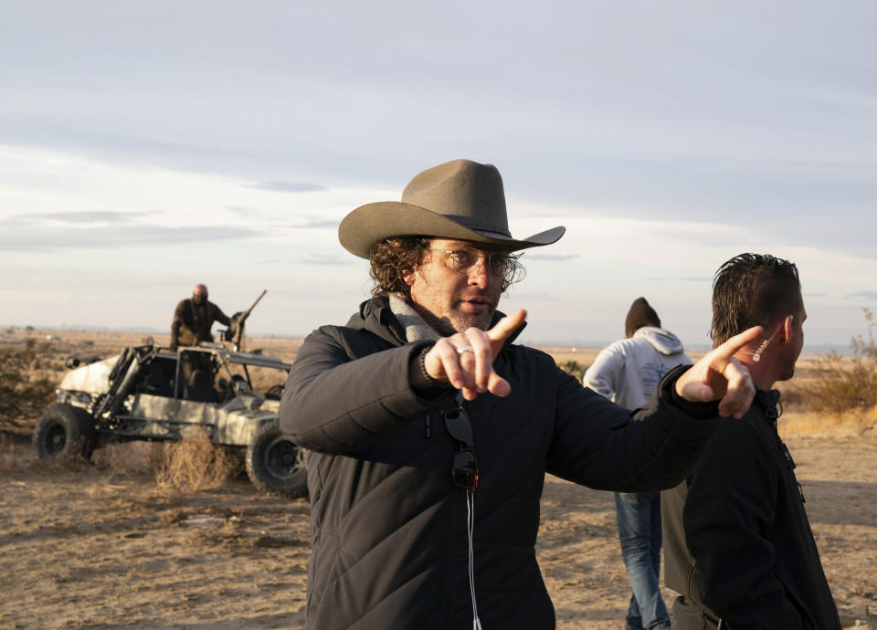 This image released by Universal Pictures shows director Everardo Gout on the set of his film "The Forever Purge". ( Jake Giles Netter/Universal Pictures via AP)