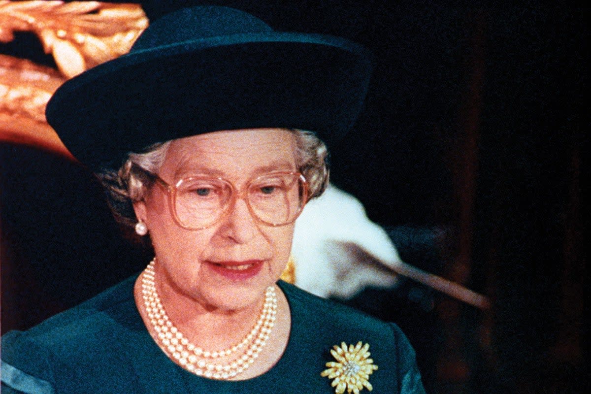 The Queen delivers her Annus Horribilis speech after a Guildhall luncheon to mark the 40th anniversary of her accession to the throne in 1992 (PA) (PA Archive)