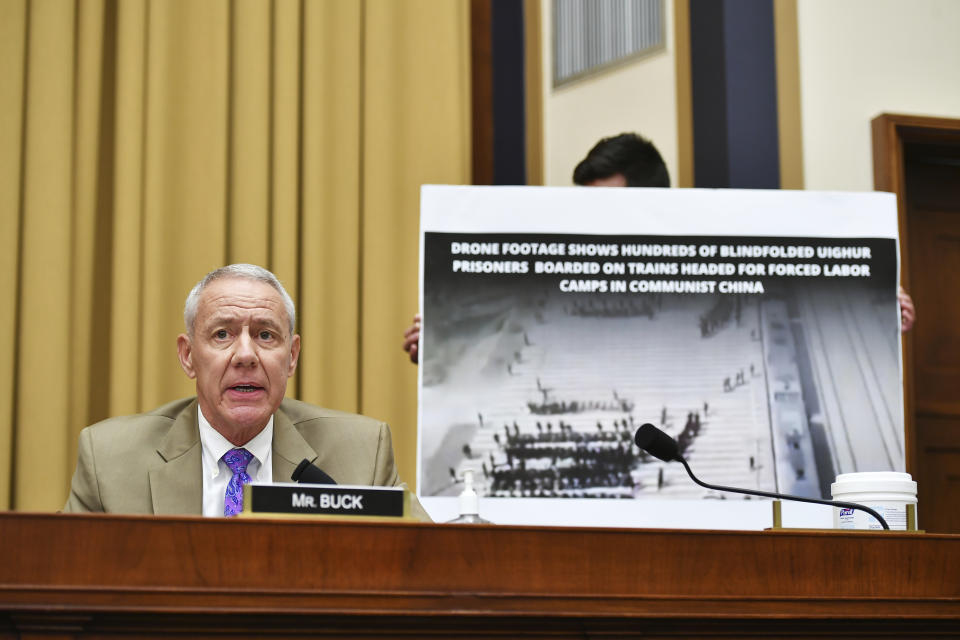 FILE - Rep. Ken Buck, R-Colo., speaks during a House Judiciary subcommittee hearing on antitrust on Capitol Hill on July 29, 2020, in Washington. (Mandel Ngan/Pool via AP, File)