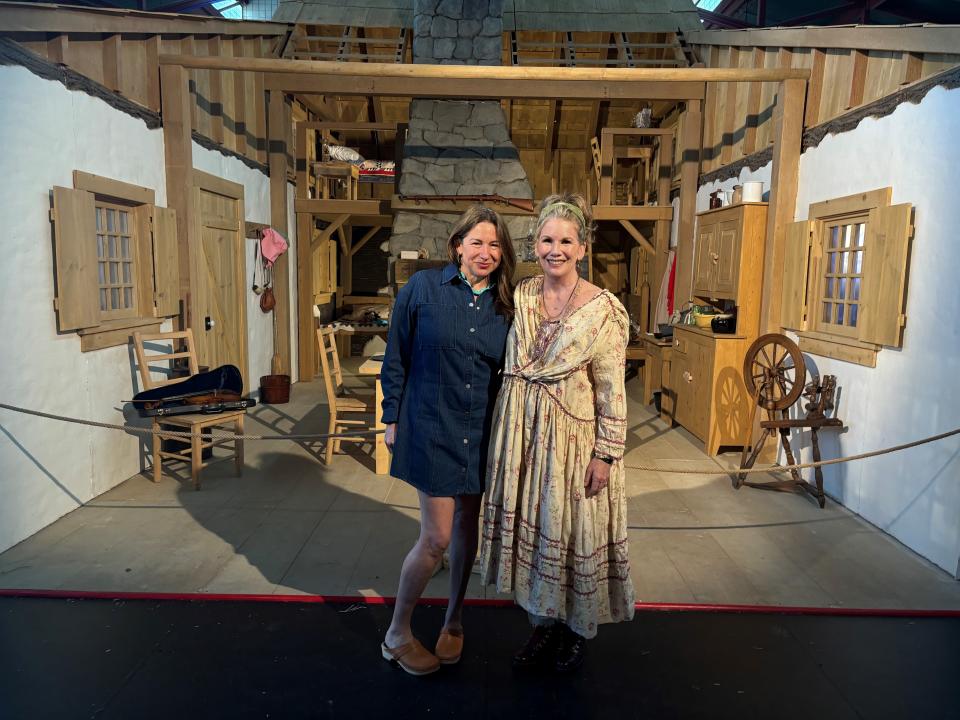 Laura Trujillo and Melissa Gilbert, who played Laura Ingalls on "Little House on the Prairie" at the 50th Little House on the Prairie cast reunion and festival in Simi Valley, Calif., in March.