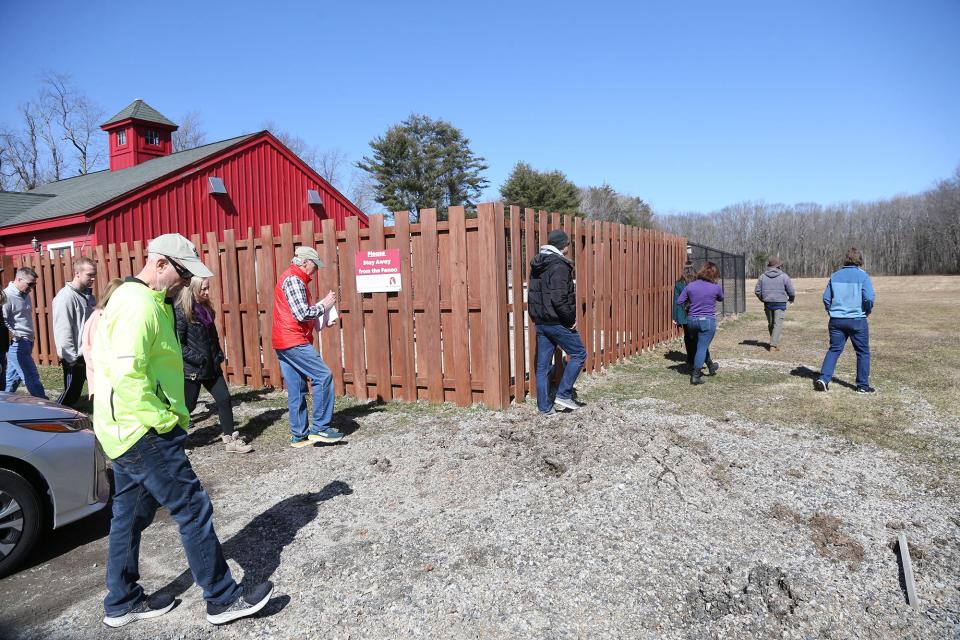 The Site Plan Review Board conducted a site walk of the Red Barn Inn on March 13. Neighbors have complained of excessive barking from the property.