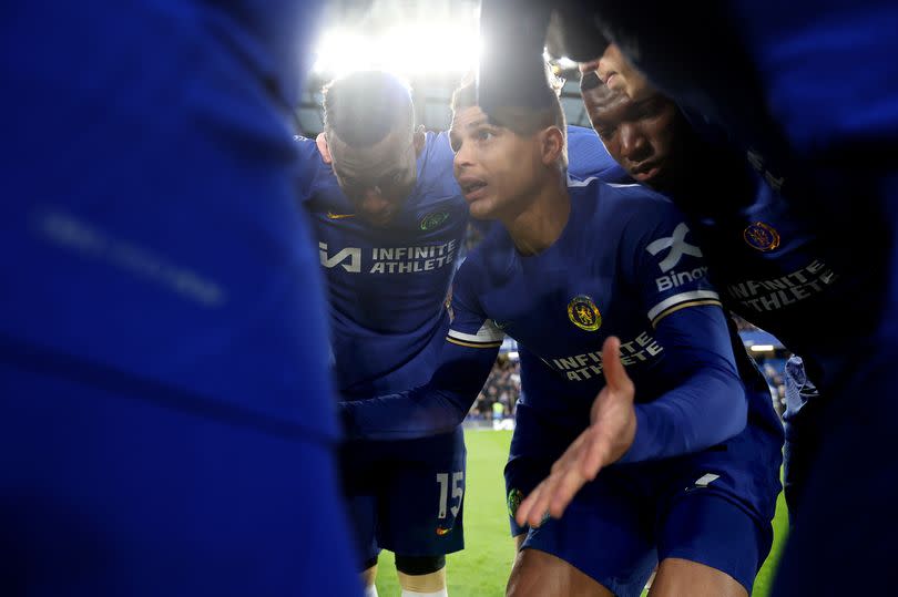 Chelsea defender Thiago Silva delivers a message to his teammates
