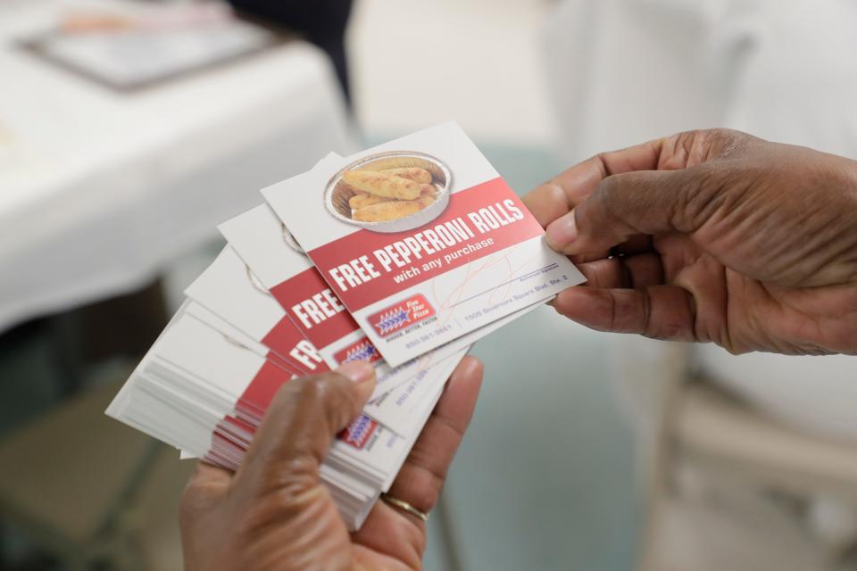 Everyone who attended the Afternoon of Art reception at Old West Enrichment Center received a coupon from Five Star Pizza Sunday, May 19, 2019. 