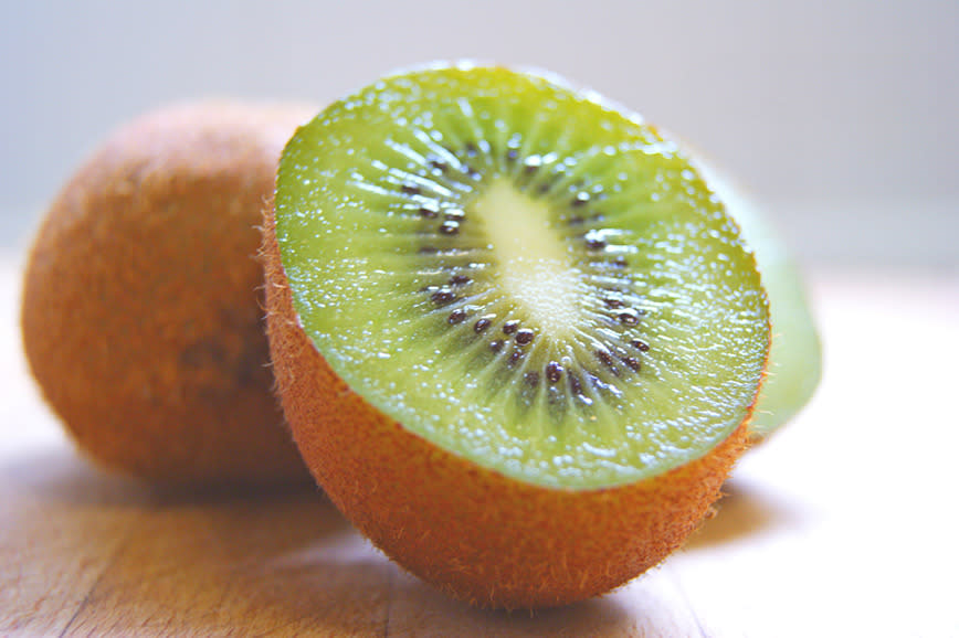 Kiwi skins are fuzzy but that doesn't mean you can't eat them. They're packed with fibre and as long as you give them a good rinse before eating, you're good to go.