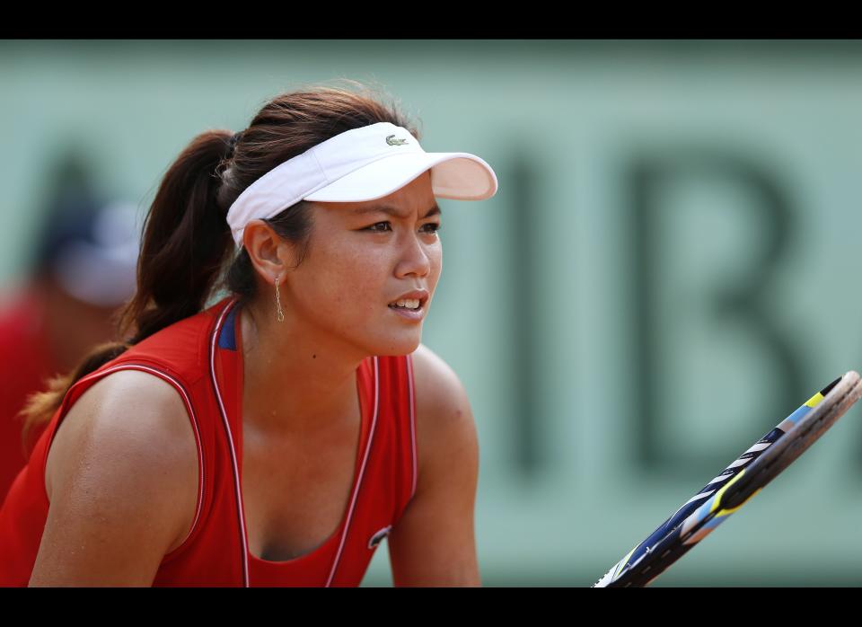 Taiwan's Chan Yung-Jan waits for a return of Russia's Svetlana Kuznetsova during their women's Singles 2nd Round tennis match of the French Open tennis tournament at the Roland Garros stadium 2012 in Paris.    (THOMAS COEX/AFP/GettyImages)