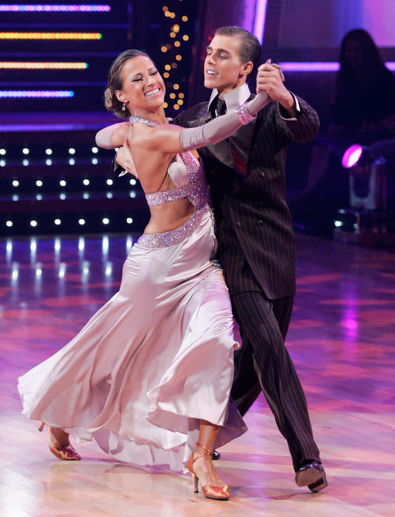 Cody Linley and Edyta Sliwinska perform a dance on the seventh season of Dancing with the Stars.