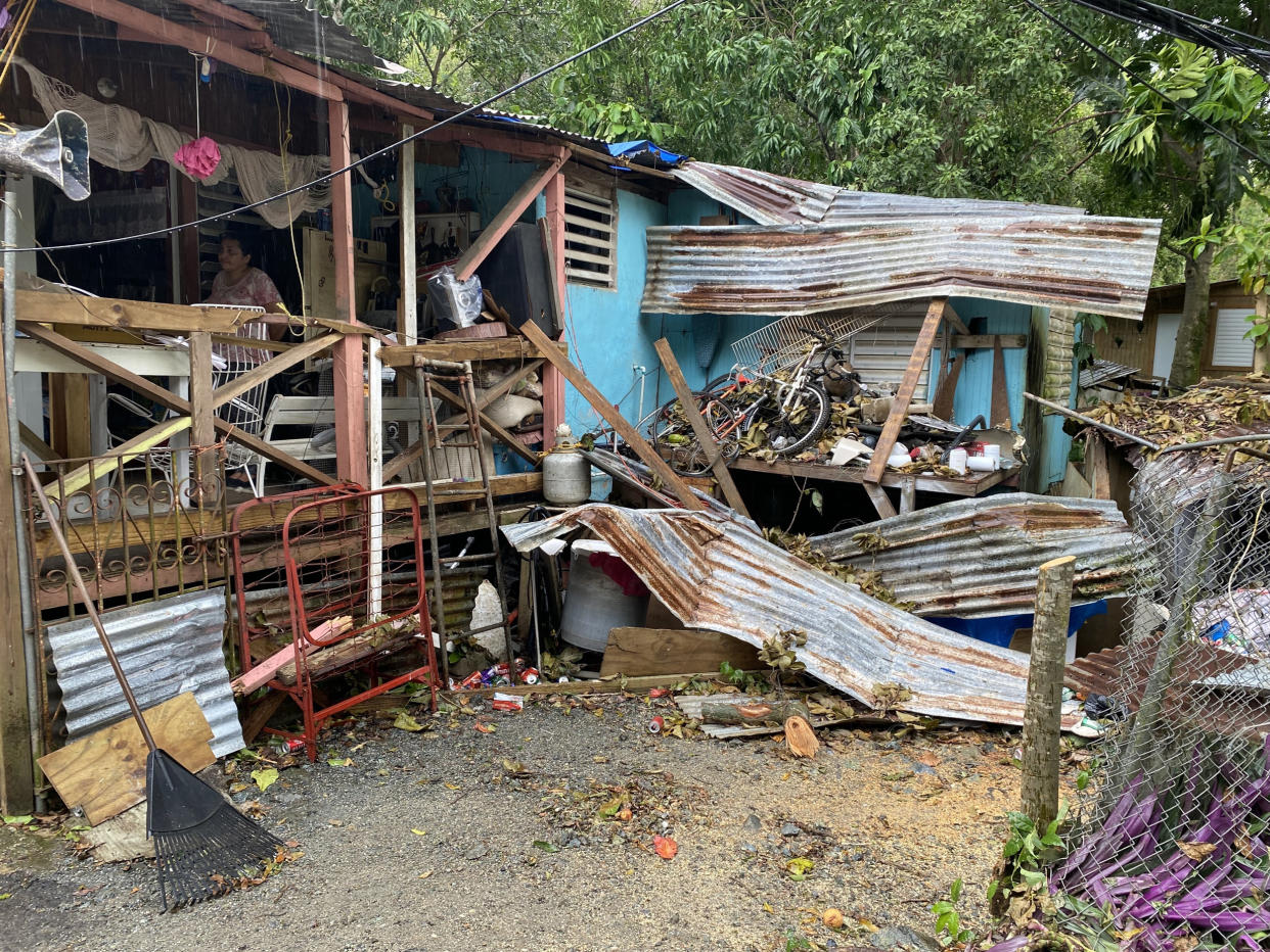 The destroyed home of Carmen Vázquez Ramos (Daniella Silva / NBC News)