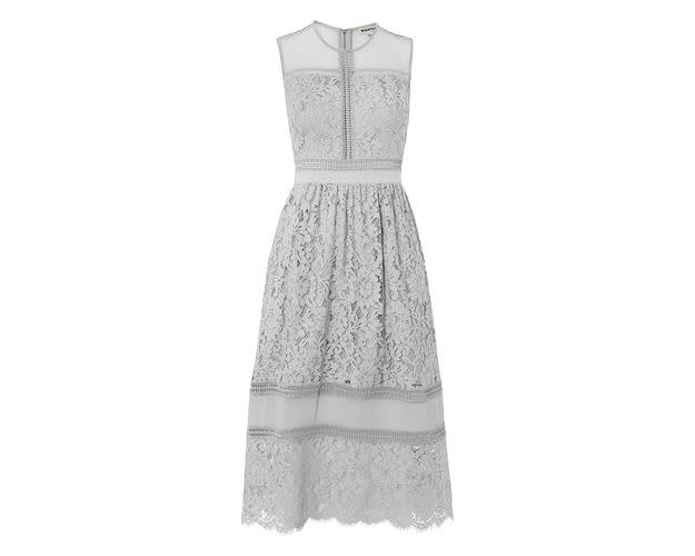 <p>Strapless dresses or dresses with sheer straps are not permitted. Instead, go for a elegant covered up design such as this pale grey lace dress. <i><a rel="nofollow noopener" href="http://www.whistles.com/women/clothing/dresses/amelia-lace-dress-22573.html?dwvar_amelia-lace-dress-22573_color=Pale%20Grey#srule=price-high-to-low&sz=12&start=1" target="_blank" data-ylk="slk:[Whistles, £220];elm:context_link;itc:0;sec:content-canvas" class="link ">[Whistles, £220]</a></i></p>