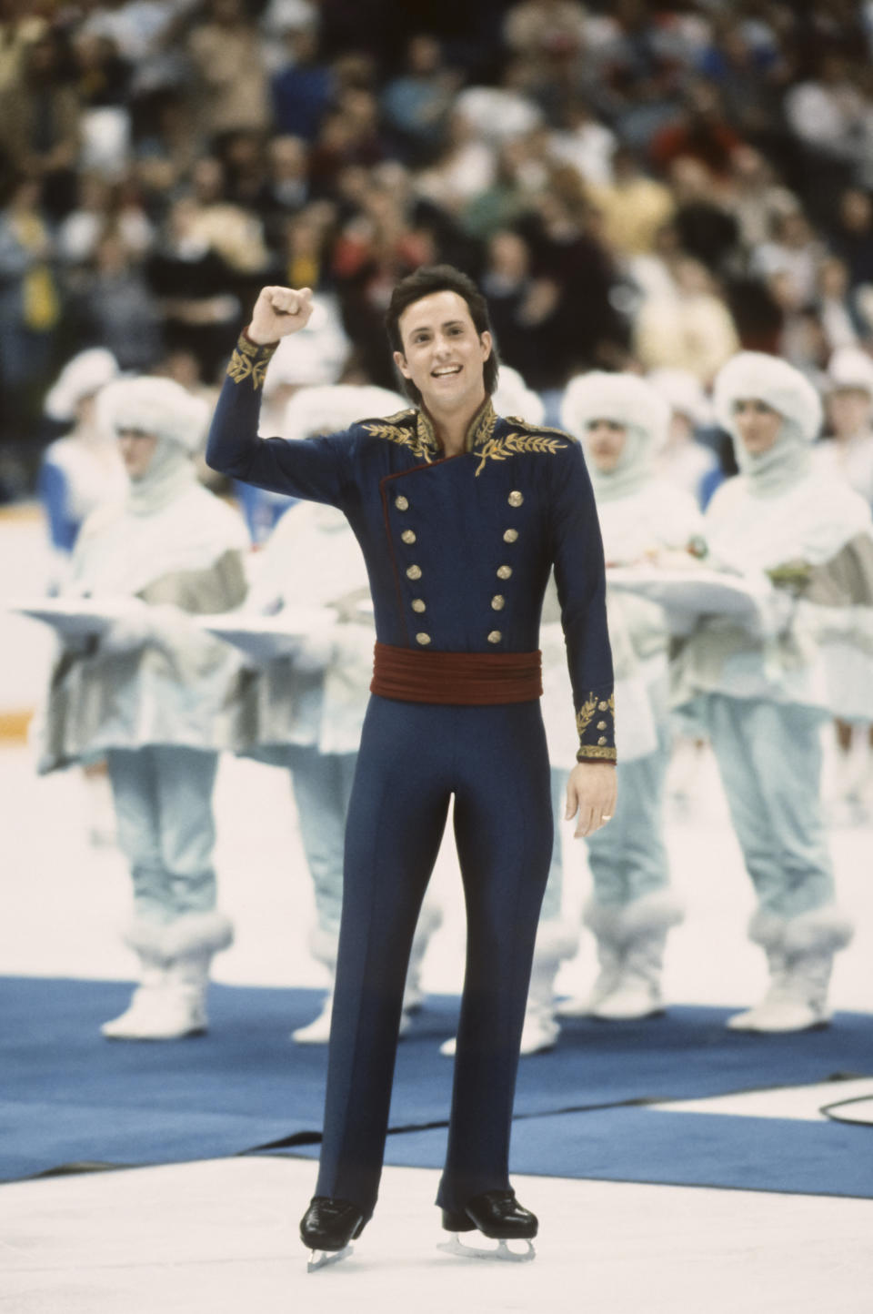 The Californian competes in the final of the men's singles figure skating event of the 1988 Winter Olympic Games in Calgary, Canada.