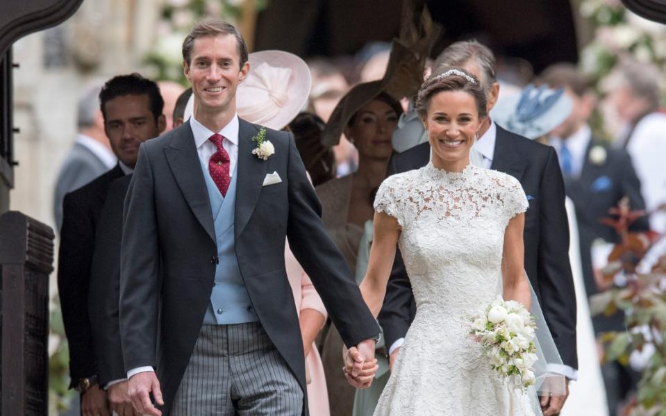 Pippa Middleton and James Matthews on their wedding day, in 2017 - PA