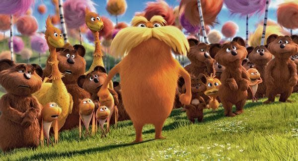 Bring your chairs or blankets to enjoy a free screening of the movie "The Lorax" (PG) at Fred Poppe Regional Park in Palm Bay on Saturday, April 13. Visit palmbayflorida.org.