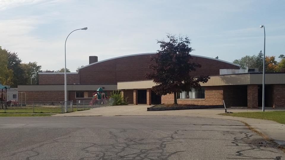 The former Algonac Elementary School, 1106 St. Clair River Blvd., on Oct. 21, 2020. The building has remained vacant since its initial sale in 2015 after it closed.