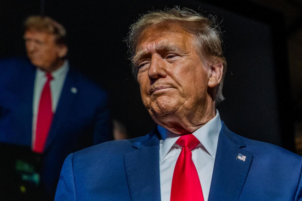 <span>Donald Trump in Harrisburg, Pennsylvania, on 9 February.</span><span>Photograph: Spencer Platt/Getty Images</span>