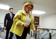 FILE PHOTO - Senator Heidi Heitkamp (D-ND) walks at the U.S. Capitol in Washington, U.S., August 22, 2018. REUTERS/Joshua Roberts