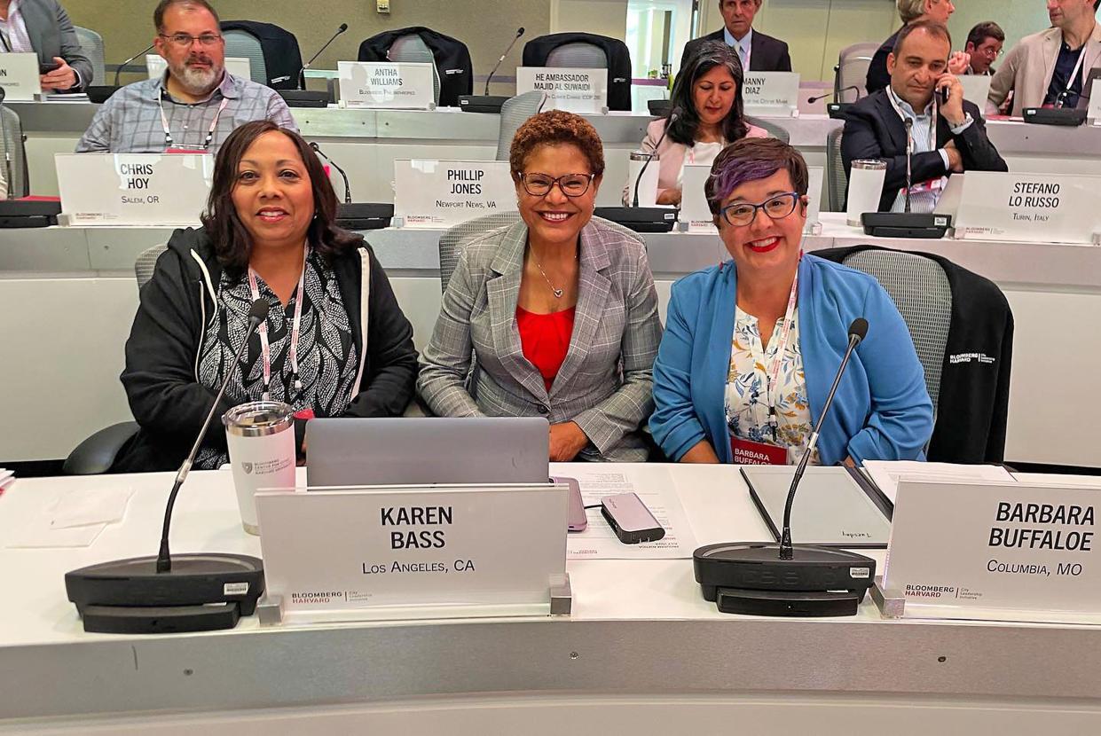 Columbia Mayor Barbara Buffaloe, right, recently attended the Bloomberg Harvard City Leadership Initiative where she was able to highlight what Columbia is doing on poverty, housing and other issues, and was able to learn from other mayors, like Rita Ali, from left, from Peoria, Illinois, and Karen Bass, from Los Angeles, in the educational cohort.