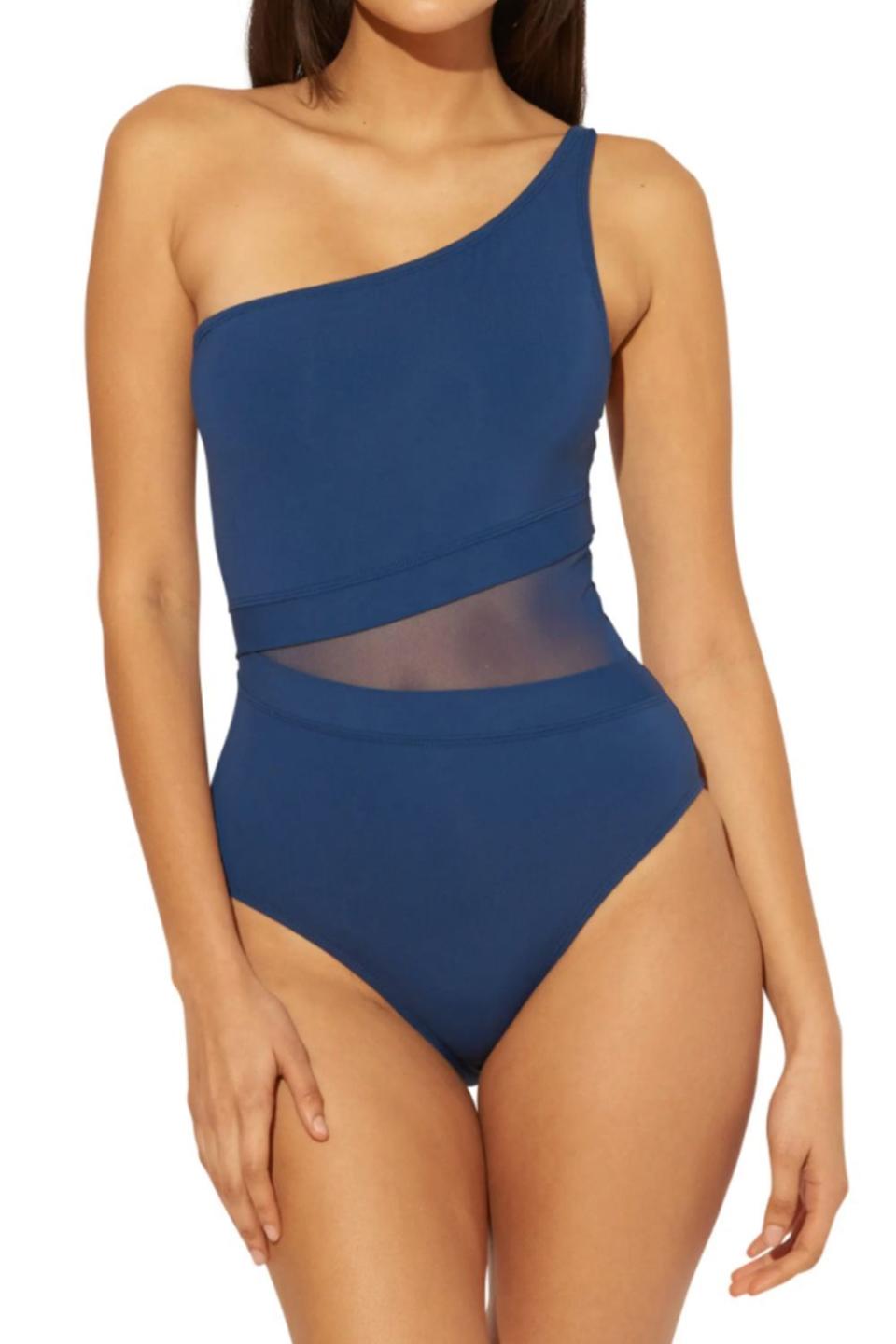 Don't Mesh with Me One-Shoulder One-Piece Swimsuit