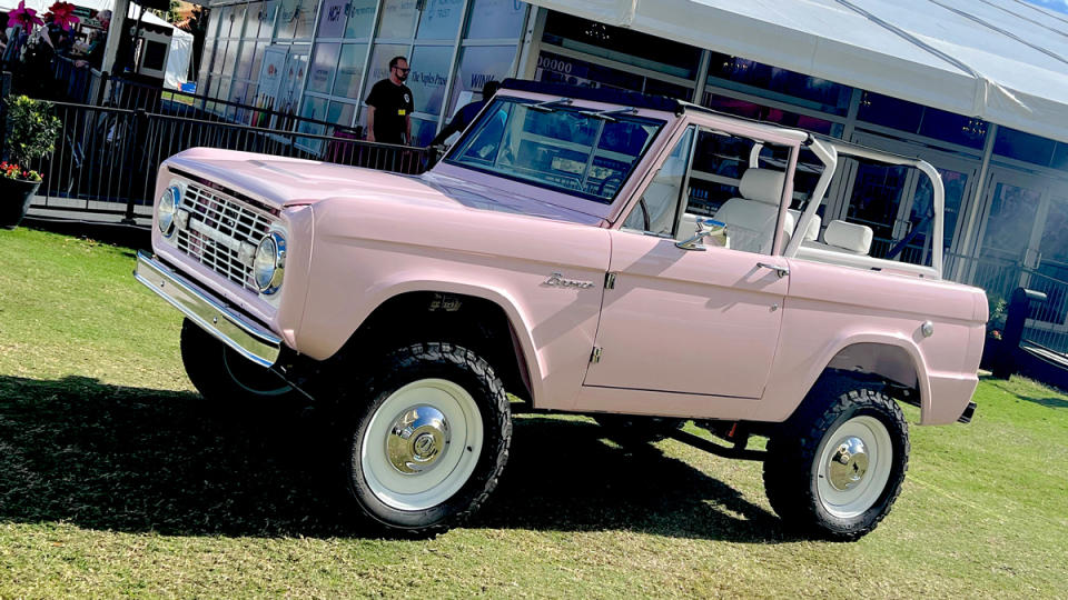 A fully restored 1966 Ford Bronco.