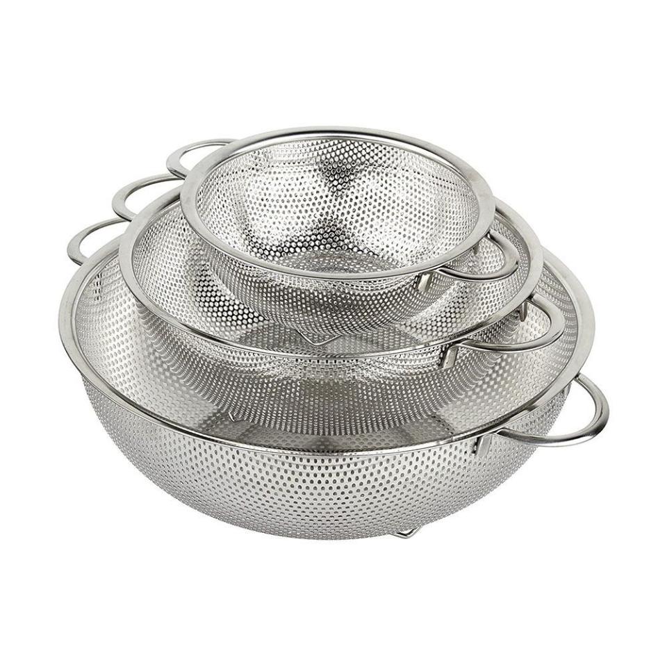 9) HÖLM Stainless Steel Micro-Perforated Strainers (Set of 3)