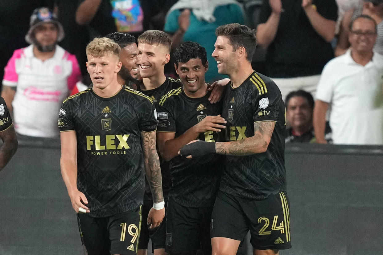 LAFC superó a Juárez por goleada para calificar a los octavos de final de la Leagues Cup. (Kirby Lee-USA TODAY Sports)