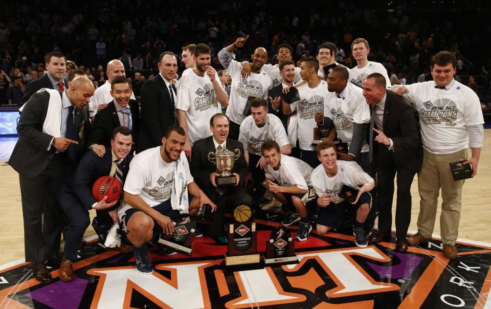 The NCAA will implement four experimental rules changes for this year’s NIT. George Washington won the tournament in 2016. (Photo by Jeff Zelevansky/Getty Images)