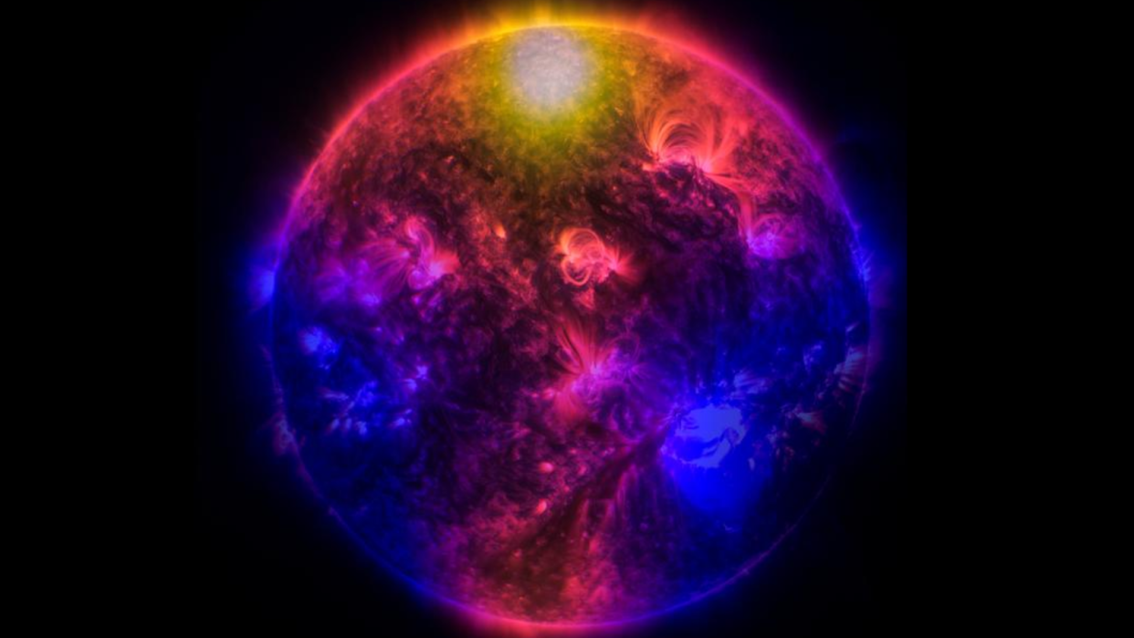  The sun seen in different gamma ray intensities. 