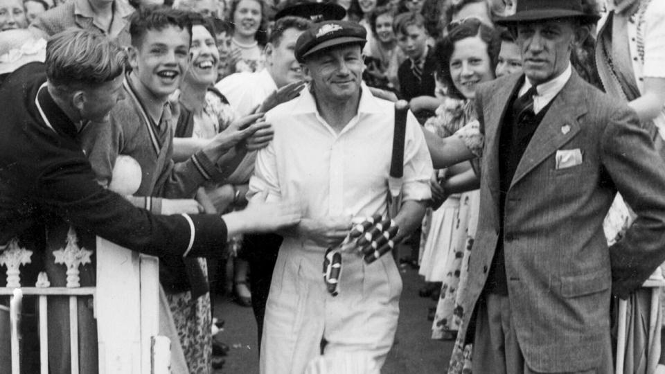 Don Bradman, pictured here making his way onto the MCG in 1948.