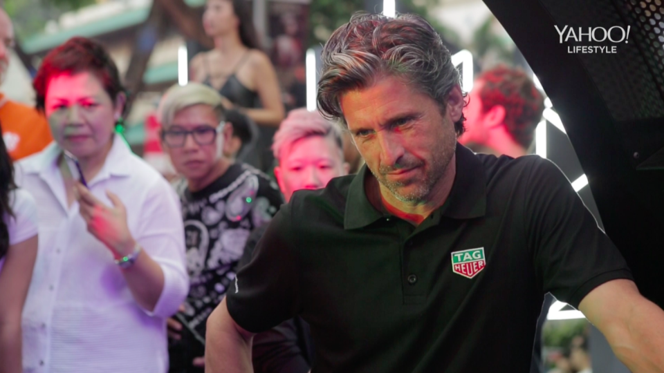 Hollywood actor Patrick Dempsey at the launch of the Heuer Globetrotter exhibition in Singapore. (Photo: Yahoo Lifestyle Singapore)