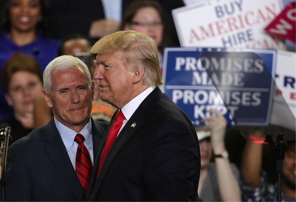 Donald Trump and Mike Pence have reached new lows in approval ratings: Alex Wong/Getty Images