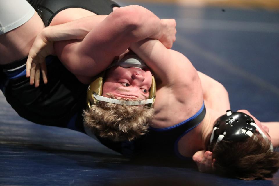 Westlake’s Brayden Robinson wrestles Stansbury’s Brandon Ploehn during the Ross Brunson Utah All-Star Dual at the UCCU Events Center in Orem, on Tuesday, Jan. 9, 2024. Robinson won. | Kristin Murphy, Deseret News