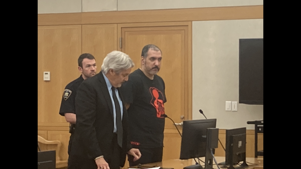 Rafael Ramos is charged with second-degree murder in the strangulation and beating death of his estranged wife Nusinaida Ramos in her Colin Avenue apartment on March 9, 1997