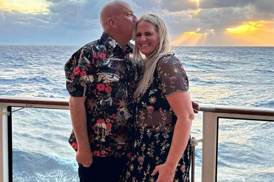 <p>christine brown/Instagram</p> Christine Brown and husband David Woolley on cruise to Haiti