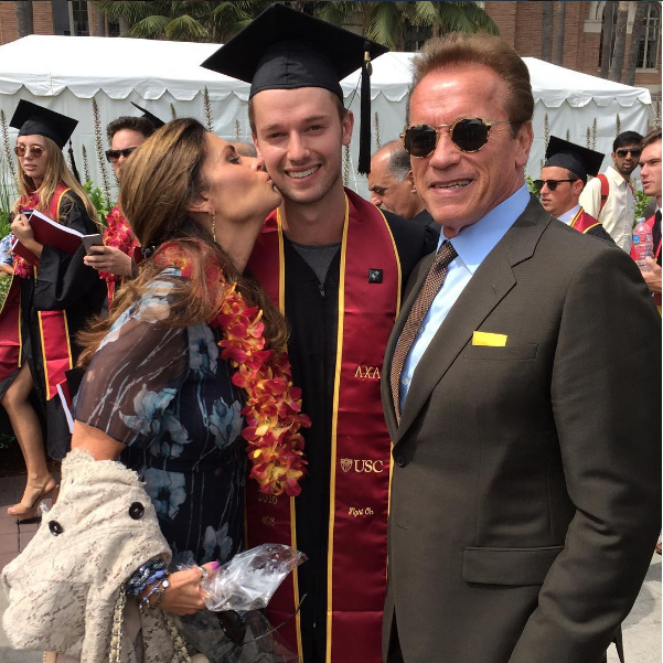 Maria Shriver, Patrick Schwarzenegger, and Arnold Schwarzenegger