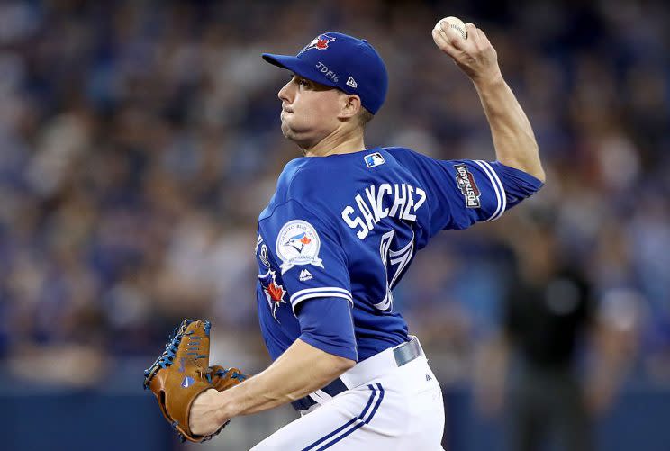 Aaron Sanchez, staff ace. (Photo by Elsa/Getty Images)