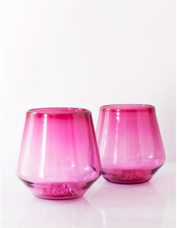 Set of 2 pink wine tumblers