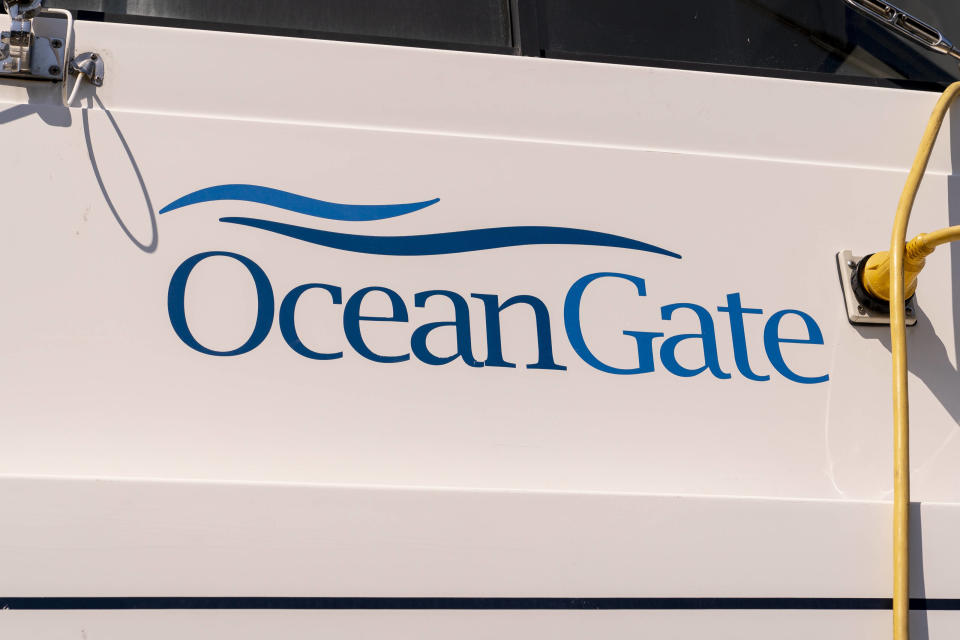 Logo d’OceanGate, compagnie à qui appartenait le submersible Titan qui a implosé dans l’Atlantique le 18 juin 2023.