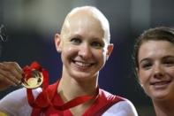 Commonwealth Games - Glasgow 2014 XX Commonwealth Games - Glasgow, Scotland - 25/7/14 Women's 3000m Individuals Pursuit Final - England's Joanna Rowsell celebrates her win Mandatory Credit: Action Images / Steven Paston