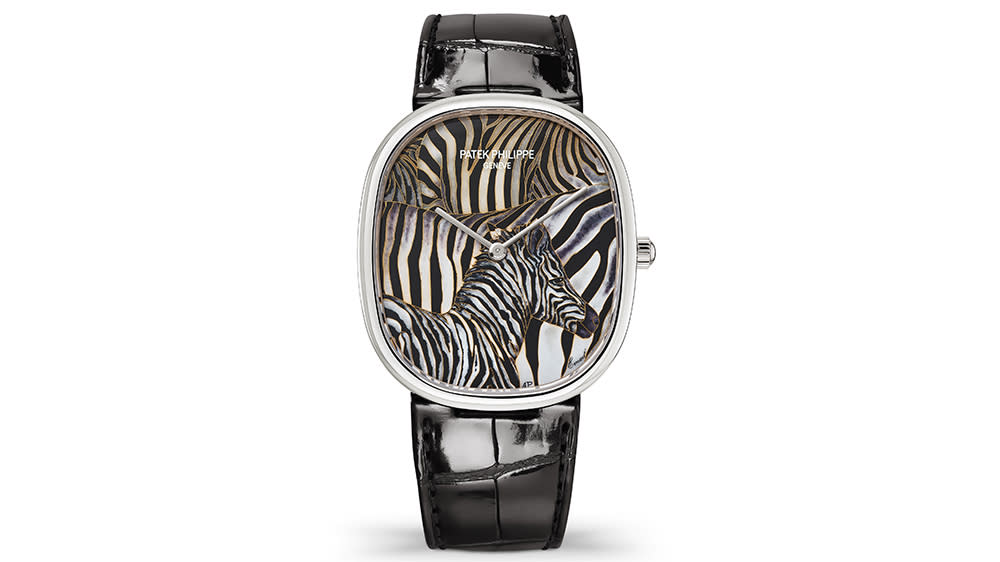 The zebra wristwatch lined with 24-karat gold wire. - Credit: Patek Philippe