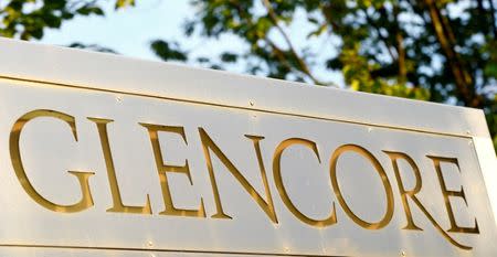 The logo of commodities trader Glencore is pictured in front of the company's headquarters in Baar, Switzerland, July 18, 2017. REUTERS/Arnd Wiegmann