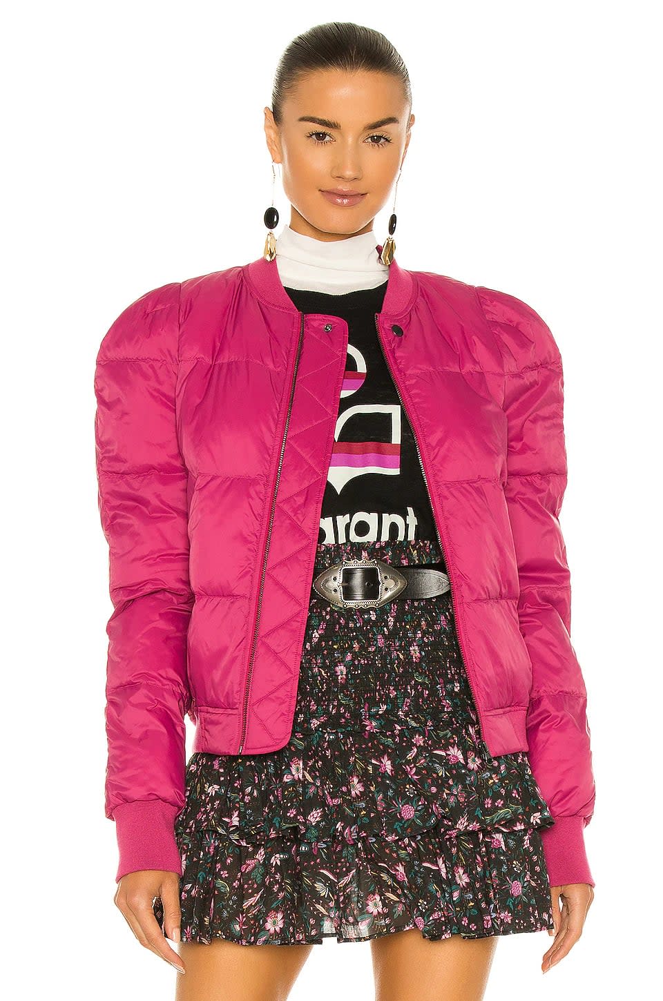 <p>The shoulders on this <span>Isabel Marant Etoile Cody Jacket</span> ($348, originally $580) are so cool. We love the exaggerated look, and the hot pink adds a fun touch.</p>