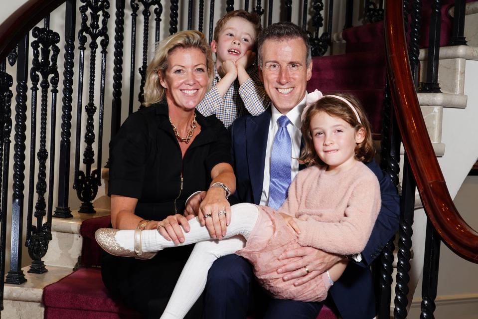 Anton du Beke with his wife Hannah Summers, and their children George and Henrietta, attending the aftershow party following the first night for An Evening with Anton du Beke at the London Palladium. Picture date: Sunday October 1, 2023.