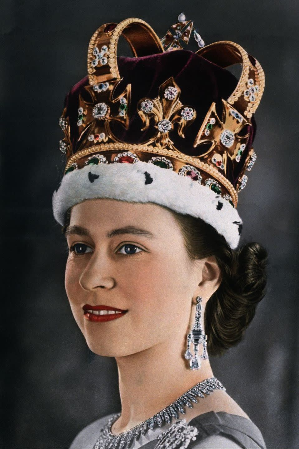 <p>One perk of being the Queen: custom lipstick. Clarins created a special shade for the Queen in 1952 to match her coronation robes. She doesn't wear <a href="https://www.goodhousekeeping.com/beauty-products/lipsticks/g5085/matte-red-lipstick/" rel="nofollow noopener" target="_blank" data-ylk="slk:blue-red hues;elm:context_link;itc:0;sec:content-canvas" class="link ">blue-red hues</a> very often now, but the good news is you don't need a title to make your own anymore. Brands like <a href="https://www.bitebeauty.com/lip-labs" rel="nofollow noopener" target="_blank" data-ylk="slk:Bite Beauty;elm:context_link;itc:0;sec:content-canvas" class="link ">Bite Beauty</a> and <a href="https://www.findingferdinand.com/products/custom-lipstick-sample" rel="nofollow noopener" target="_blank" data-ylk="slk:Finding Ferdinand;elm:context_link;itc:0;sec:content-canvas" class="link ">Finding Ferdinand</a> currently offer <a href="https://www.goodhousekeeping.com/beauty/makeup/a47912/good-housekeeping-lipstick-rose-glow/" rel="nofollow noopener" target="_blank" data-ylk="slk:bespoke shades;elm:context_link;itc:0;sec:content-canvas" class="link ">bespoke shades</a> for surprisingly non-royal prices. </p>