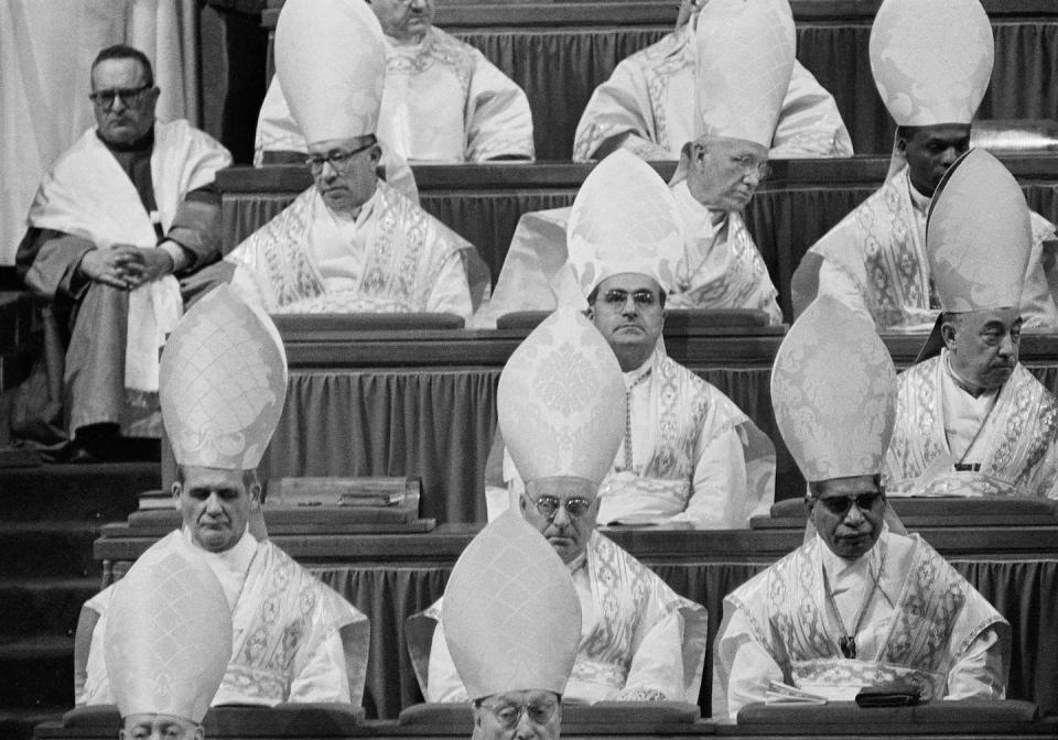 Vatican II was an attempt to renew the church in the midst of global changes. <a href="https://newsroom.ap.org/detail/VaticanIIOpeningCeremony1963/02a3ff5b2981402998800159c236b5c8/photo?Query=vatican%20II&mediaType=photo&sortBy=&dateRange=Anytime&totalCount=2925&currentItemNo=25" rel="nofollow noopener" target="_blank" data-ylk="slk:AP Photo;elm:context_link;itc:0;sec:content-canvas" class="link ">AP Photo</a>