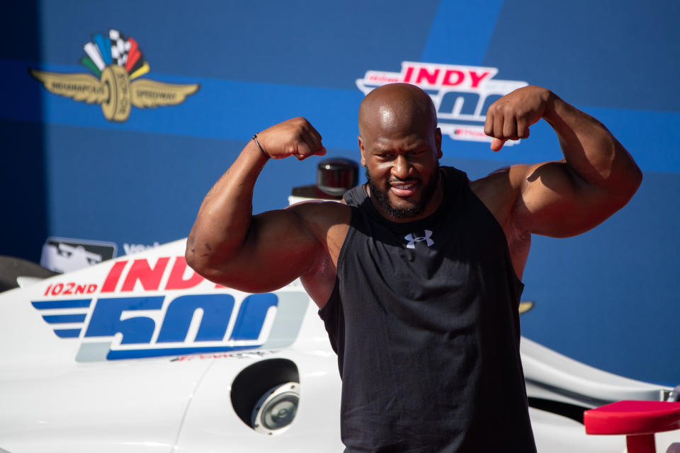 Former NFL defensive lineman James Harrison, seen here at the 2018 Indianapolis 500, is expected to be called as a witness. (Getty)